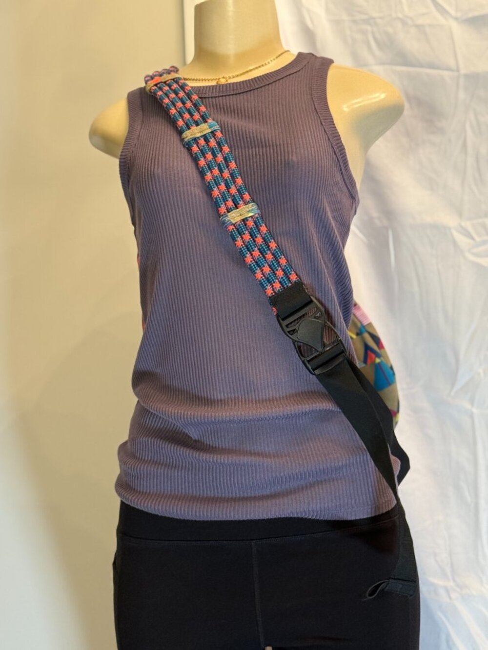 Kavu Sling Backpack multicolor nautical flag design. Super Cute lots of pockets! - Picture 2 of 7